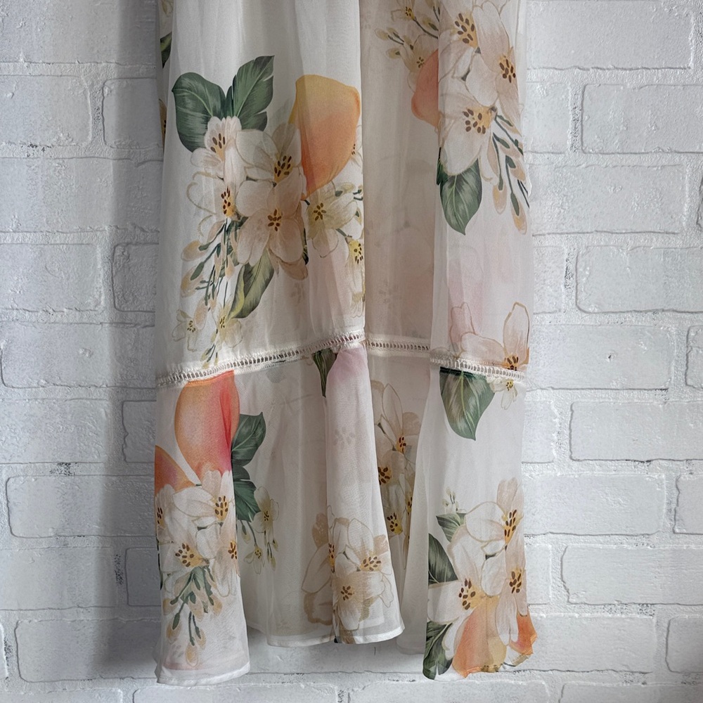 Farm Rio Eloisa Floral Sheer Dress size small slip NOT included - Picture 10 of 14